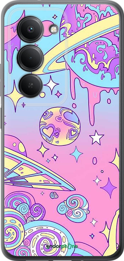 Силиконовый чехол Розовая галактика для Xiaomi Redmi 15 4G - 4146u-4136 изображение 