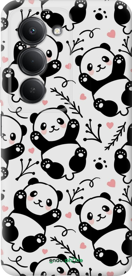 Силиконовый чехол Панды для Xiaomi Redmi 15 4G - 4318u-4136 изображение 