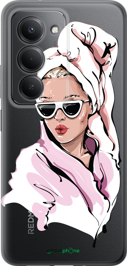 Силіконовий чехол Дівчина в окулярах 2 для Xiaomi Redmi 15 4G - 4714u-4136 изображение 