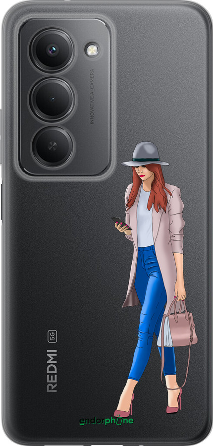 Силиконовый чехол Девушка 1 для Xiaomi Redmi 15 4G - 4751u-4136 изображение 