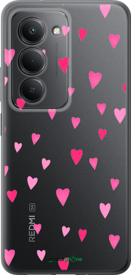 Силиконовый чехол Сердечки 2 для Xiaomi Redmi 15 4G - 4763u-4136 изображение 