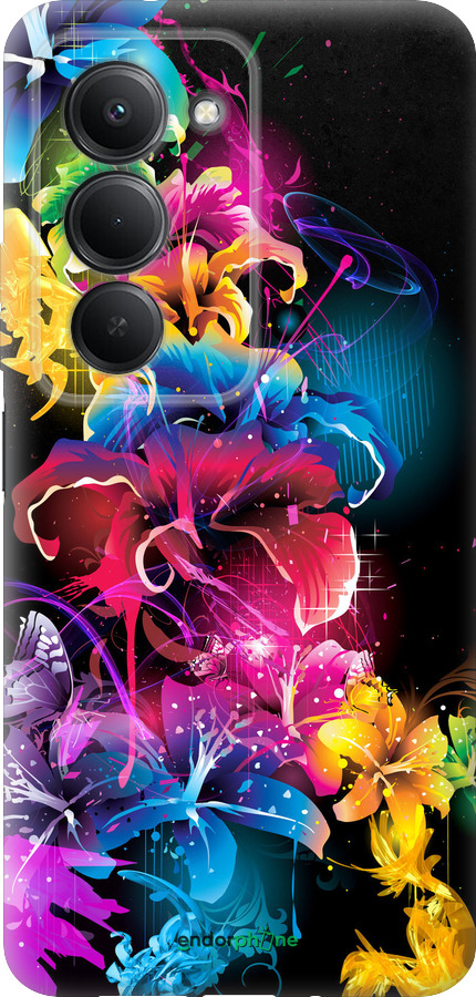 Силиконовый чехол Абстрактные цветы для Xiaomi Redmi 15 4G - 511u-4136 изображение 