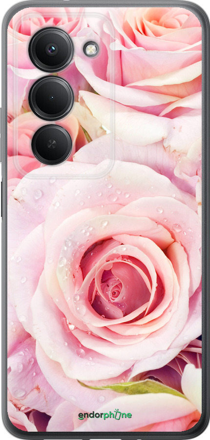 Силиконовый чехол Розы для Xiaomi Redmi 15 4G - 525u-4136 изображение 