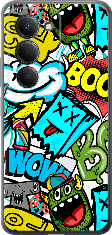 Силиконовый чехол Стикеры v4 для Xiaomi Redmi 15 4G - 5508u-4136 изображение 