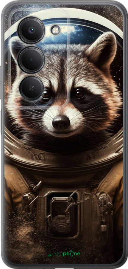 Силиконовый чехол Raccoon austronaut для Xiaomi Redmi 15 4G - 5581u-4136 изображение 