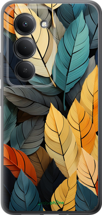 Силиконовый чехол Кольорове листя для Xiaomi Redmi 15 4G - 5644u-4136 изображение 