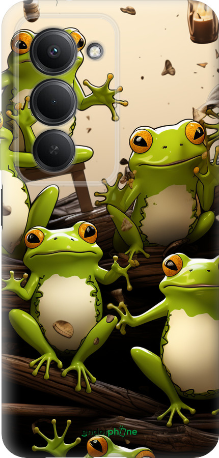 Силиконовый чехол Жабки для Xiaomi Redmi 15 4G - 5656u-4136 изображение 