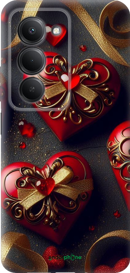 Силіконовий чехол Сердечки v4 для Xiaomi Redmi 15 4G - 5834u-4136 изображение 