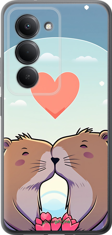 Силиконовый чехол Капибара любовь для Xiaomi Redmi 15 4G - 6027u-4136 изображение 