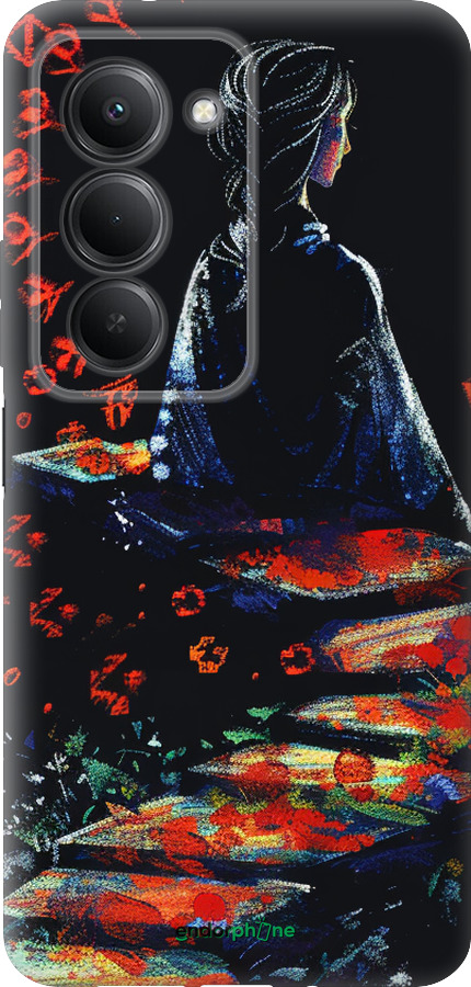 Силиконовый чехол Мечтательная девушка для Xiaomi Redmi 15 4G - 6042u-4136 изображение 