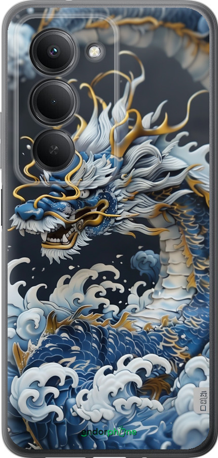 Силиконовый чехол Водяной дракон для Xiaomi Redmi 15 4G - 6113u-4136 изображение 