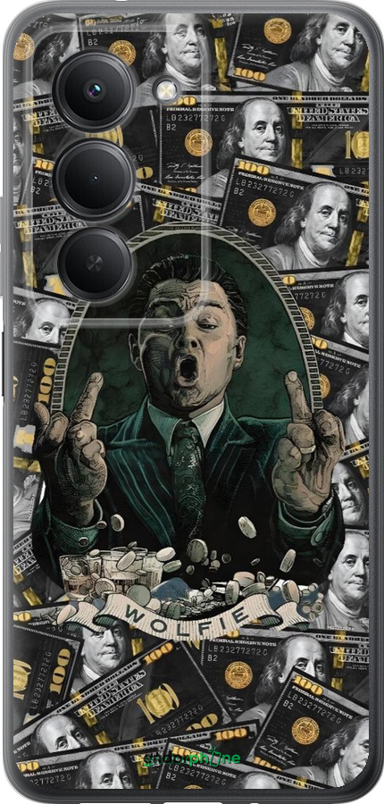 Силиконовый чехол Волк с валл стрит для Xiaomi Redmi 15 4G - 6287u-4136 изображение 