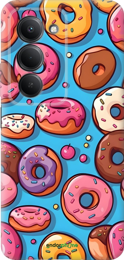 Силиконовый чехол Пончики для Xiaomi Redmi 15 4G - 6318u-4136 изображение 