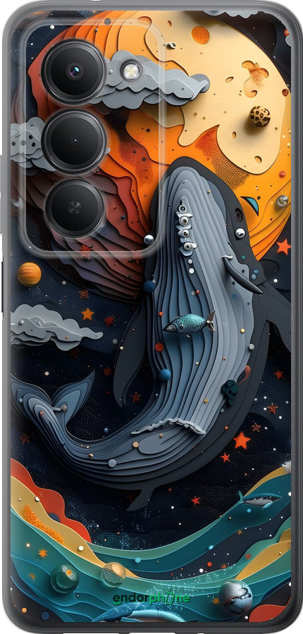 Силиконовый чехол Кит в космосе для Xiaomi Redmi 15 4G - 6328u-4136 изображение 