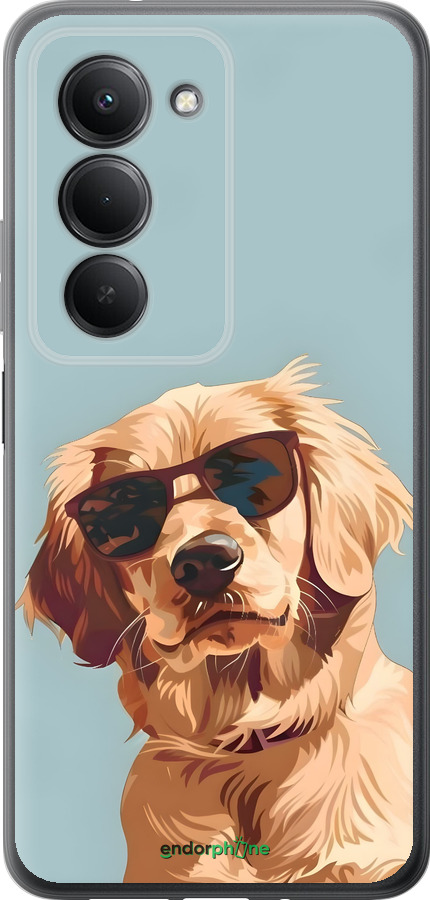 Силиконовый чехол Пес в очках для Xiaomi Redmi 15 4G - 6381u-4136 изображение 