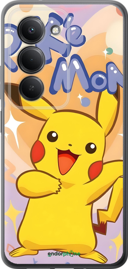 Силиконовый чехол Пикачу для Xiaomi Redmi 15 4G - 6383u-4136 изображение 