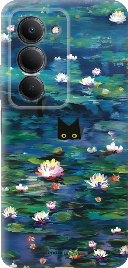 Силиконовый чехол Чехол с изображением водяных лилий Моне и кошек для Xiaomi Redmi 15 4G - 6399u-4136 изображение 