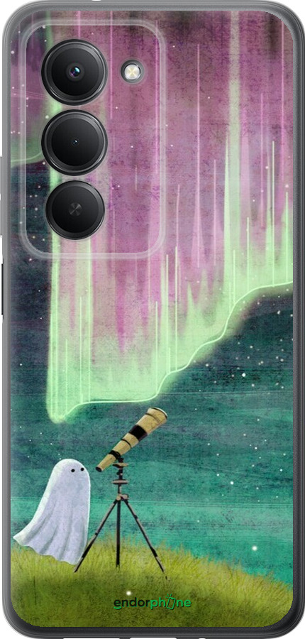 Силиконовый чехол Привидение и звезды для Xiaomi Redmi 15 4G - 6443u-4136 изображение 