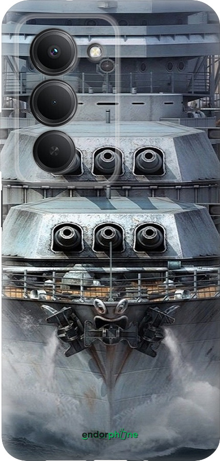 Силиконовый чехол Линкор, world of tanks, wargaming, военный корабль для Xiaomi Redmi 15 4G - 6453u-4136 изображение 