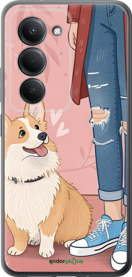 Силиконовый чехол Корги 3 для Xiaomi Redmi 15 4G - 6707u-4136 изображение 