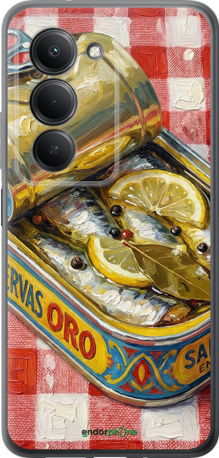 Силиконовый чехол Vintage Sardine Tin Phone для Xiaomi Redmi 15 4G - 6772u-4136 изображение 