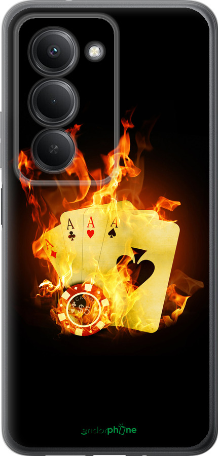Силиконовый чехол Горящие карты для Xiaomi Redmi 15 4G - 839u-4136 изображение 