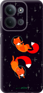 Силиконовый чехол Лисички в космосе для Xiaomi POCO C85 4G - 4519u-4233 изображение 