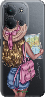 Силиконовый чехол Девушка с картой для Xiaomi POCO C85 4G - 4704u-4233 изображение 