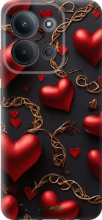 Силіконовий чехол Сердечки для Xiaomi Redmi 15C 4G - 5831u-4095 изображение 