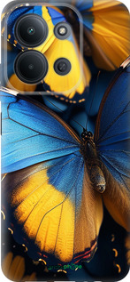 Силиконовый чехол Желто-голубые бабочки для Xiaomi POCO C85 4G - 6046u-4233 изображение 