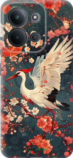Силиконовый чехол Сакура и аист для Xiaomi POCO C85 4G - 6108u-4233 изображение 