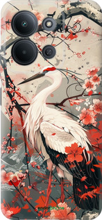 Силиконовый чехол Аист в цвету сакуры для Xiaomi POCO C85 4G - 6109u-4233 изображение 