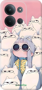 Силиконовый чехол Малышка с котами для Xiaomi POCO C85 4G - 6295u-4233 изображение 