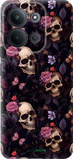 Силиконовый чехол Черепа и розы для Xiaomi Redmi 15C 4G - 6316u-4095 изображение 