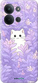 Силиконовый чехол Котик в цветах для Xiaomi Redmi 15C 4G - 6390u-4095 изображение 