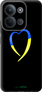 Силиконовый чехол Жёлто-голубое сердце для Xiaomi POCO C85 4G - 885u-4233 изображение 