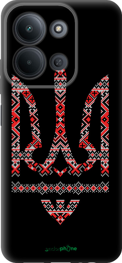 Силиконовый чехол Герб - вышиванка на черном фоне для Xiaomi POCO C85 4G - 1196u-4233 изображение 