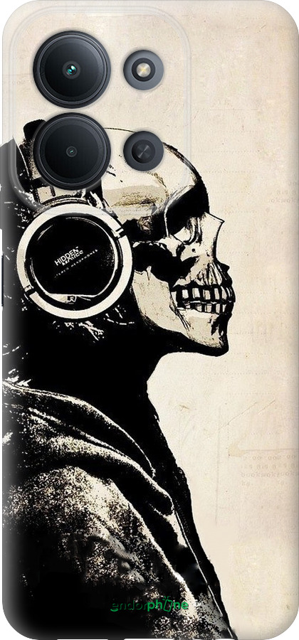 Силиконовый чехол Скелет-меломан v2 для Xiaomi POCO C85 4G - 1200u-4233 изображение 