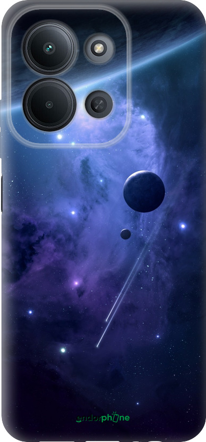 Силиконовый чехол Планеты в синем космосе для Xiaomi POCO C85 4G - 171u-4233 изображение 
