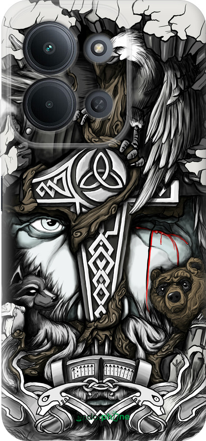 Силіконовий чехол Тату Вікінг для Xiaomi Redmi 15C 4G - 4098u-4095 изображение 