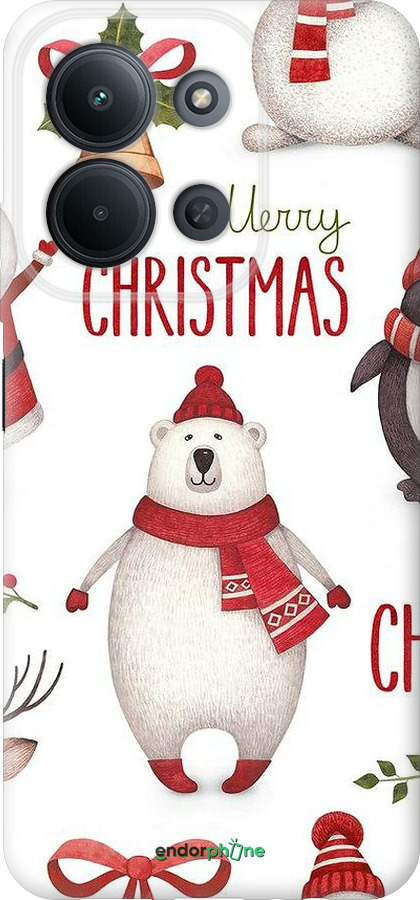 Силиконовый чехол Merry Christmas для Xiaomi POCO C85 4G - 4106u-4233 изображение 