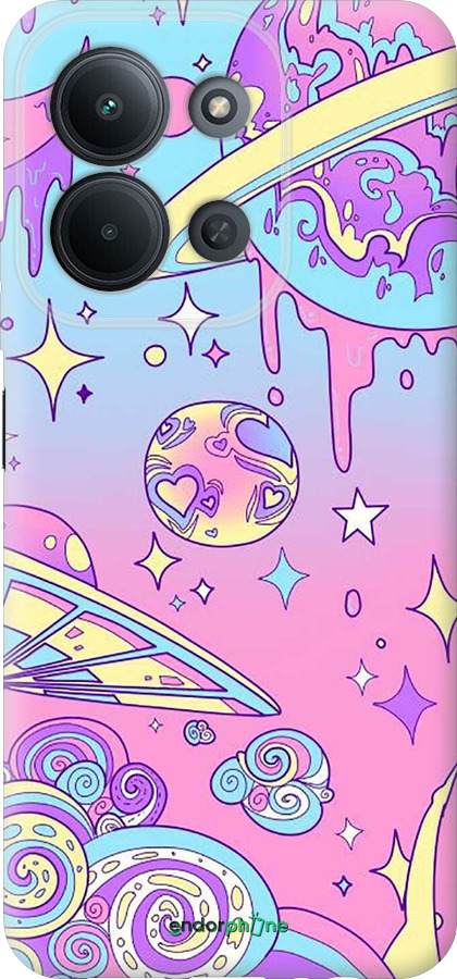 Силиконовый чехол Розовая галактика для Xiaomi POCO C85 4G - 4146u-4233 изображение 