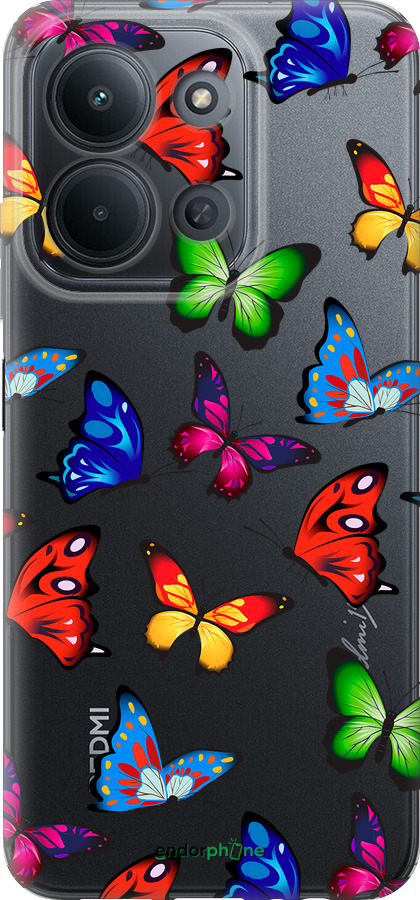 Силиконовый чехол Красочные мотыльки для Xiaomi POCO C85 4G - 4761u-4233 изображение 