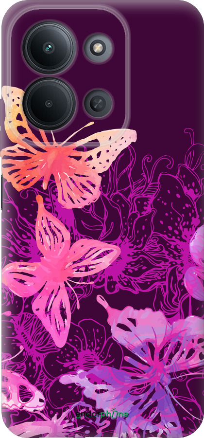 Силиконовый чехол Бабочки v2 для Xiaomi POCO C85 4G - 5475u-4233 изображение 