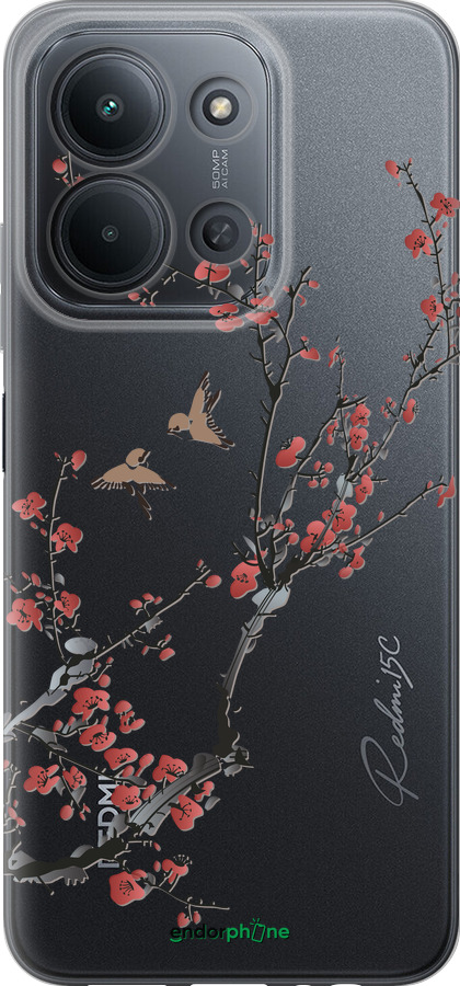 Силіконовий чехол Сакура v2 для Xiaomi Redmi 15C 4G - 5538u-4095 изображение 