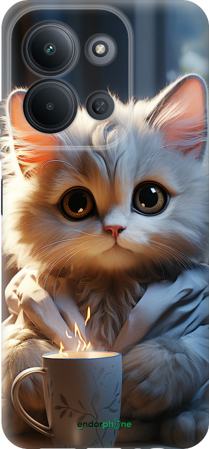 Силіконовий чехол Білий кіт для Xiaomi Redmi 15C 4G - 5646u-4095 изображение 