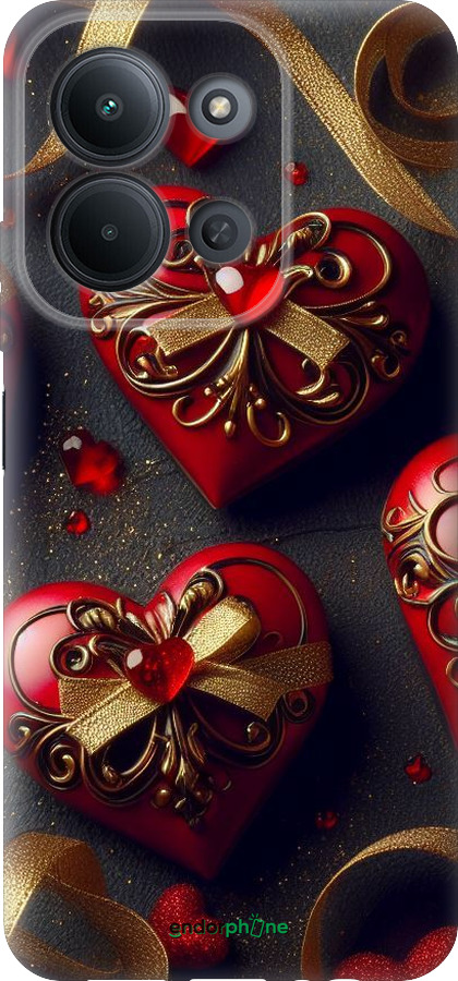 Силіконовий чехол Сердечки v4 для Xiaomi Redmi 15C 4G - 5834u-4095 изображение 