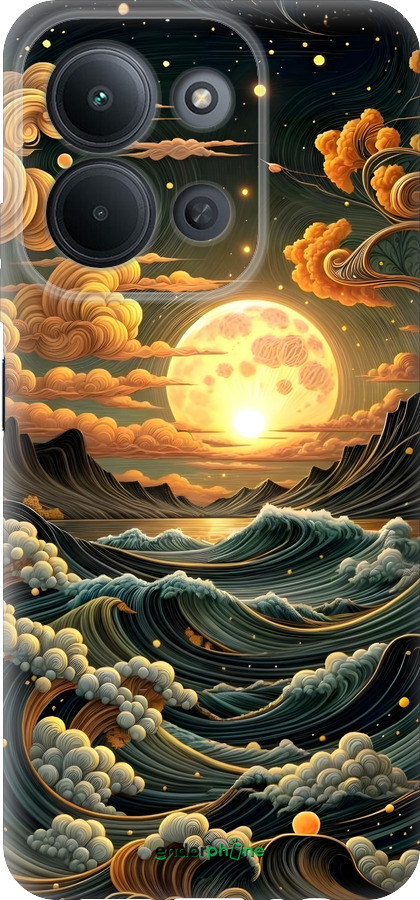 Силиконовый чехол Арт волны для Xiaomi POCO C85 4G - 6332u-4233 изображение 