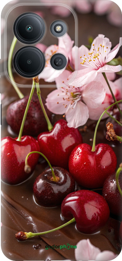 Силіконовий чехол Вишня у шоколаді для Xiaomi Redmi 15C 4G - 6698u-4095 изображение 