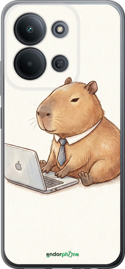 Силиконовый чехол Funny Capybara CEO Working для Xiaomi POCO C85 4G - 6777u-4233 изображение 